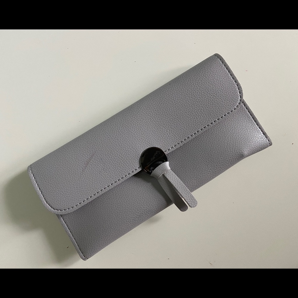 Gray faux leather wallet